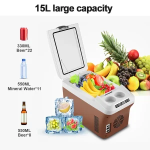 Yannice Refrigerator Mini Portable Appliances 15L High-Capacity LED Display Super Cooling Suitable For Car, Home And Camping Use