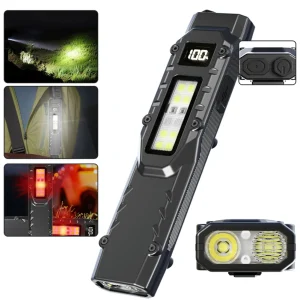 LED Ultra Slim Flashlight IPX44 Waterproof Super Bright Flashlight 1200LM Mini Camping Light 1000mAh for Camping Fishing Walking