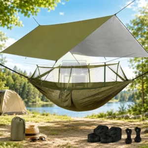 2-in-1 Camping Hammock Tent with RainFly