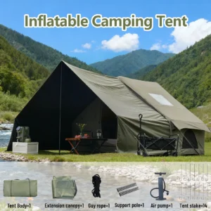 8-Person Inflatable Glamping Tent with Mesh Windows