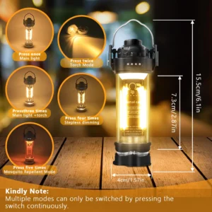 3000mAH Camping Portable Retro Lantern Camping Lighthouse